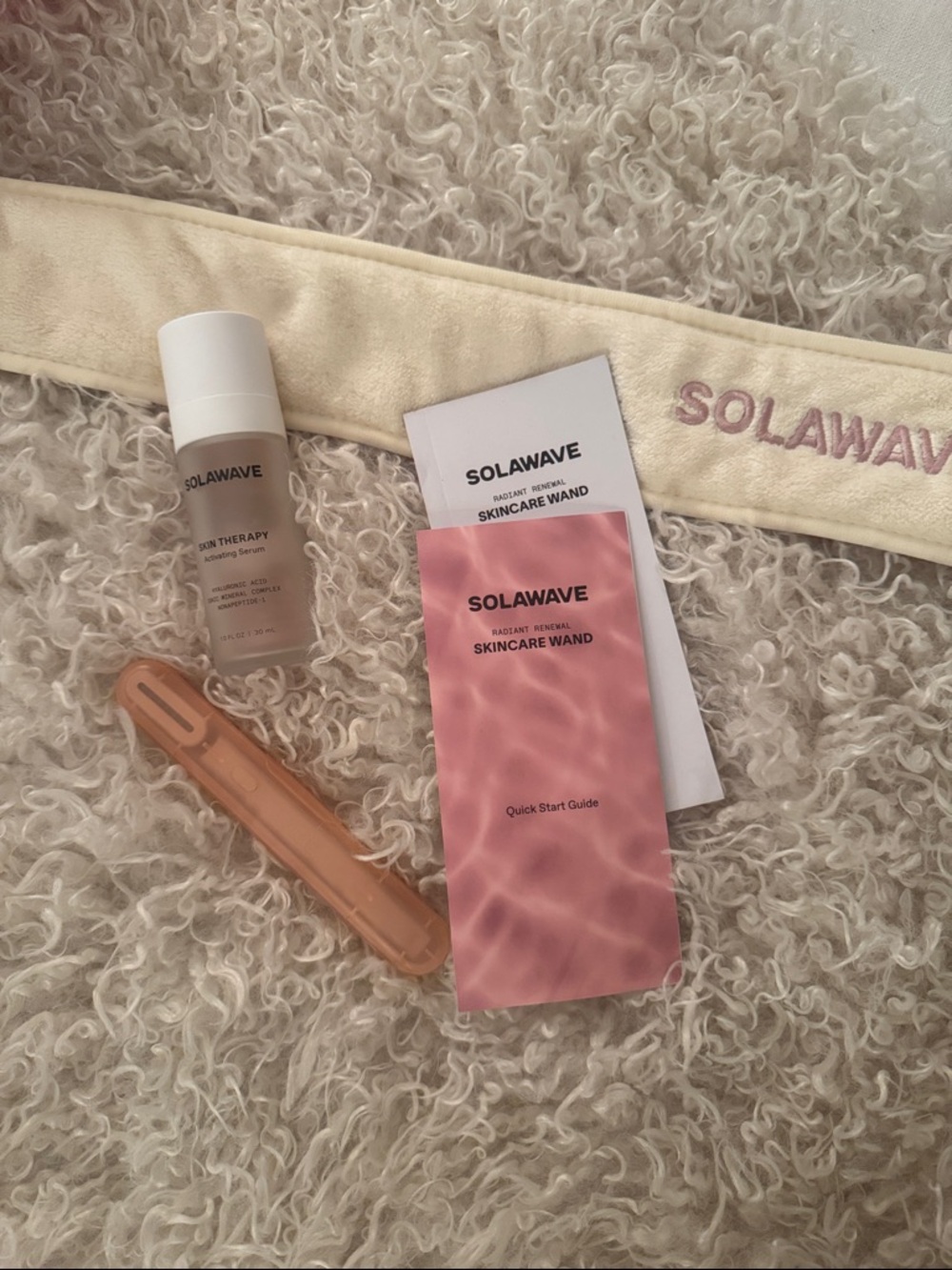 Solawave Skincare Wand Kit in Cream & Pink. Mint condition. Used once.